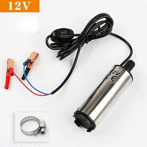 Pompe à carburant 1 pièce, 12 V (liquides inflammables essence interdits), pompe à eau et diesel en acier inoxydable avec clip, filtre amovible, câble de 3 m, diesel, kérosène. (1/3)