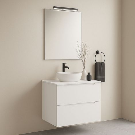 Kibath Mueble+lavabo+espejo+LED VICTORIA 60x45 blanco 2c sobrec. (1/5)