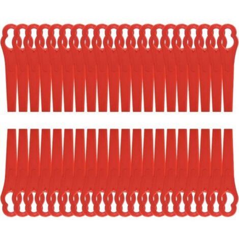 120 Pcs Lame Coupe Bordure Tondeuse à Gazon Rouge Lames en Plastique de Rechange 8,5cm Tondeuse à Gazon en Plastique Lames pour Jardin et Pelouse Coupe Bordures Grass Trimmer (120 Pcs) H208 (1/5)
