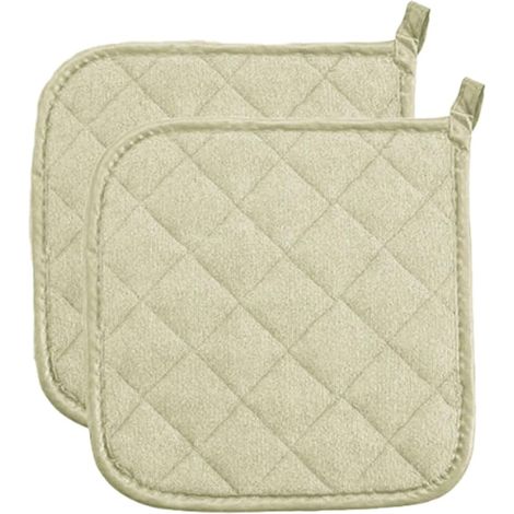 Maniques Cuisine, 2 pièces, Maniques en Coton résistant à la Chaleur avec Boucle de Suspension, pour casseroles, four, cuisine, la lavables, résistants à la Chaleur jusqu'à 250°C (1/5)