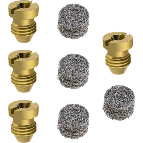 4pcs 1.1 mm Embouts de Buse d'orifice Canon à Mousse en Laiton et 4pcs Filtre à Maille de Fabricant Mousse pour Lance en Mousse à Neige