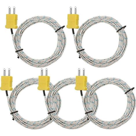 5 Stück 3 Meter Thermoelement-Temperaturfühler Typ K (1/5)