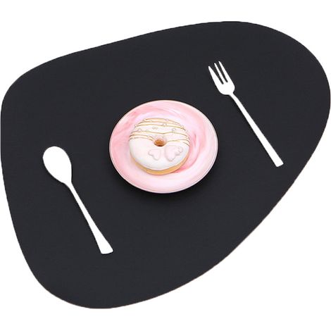 Lot de 4 sets de table antidérapants à texture irrégulière - Noir - Lot de 4 sets de table antidérapants à texture irrégulière - Noir (1/5)