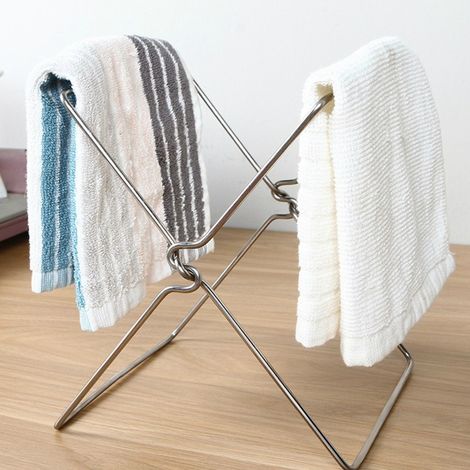 Support pliable en acier inoxydable pour sacs poubelle, porte-sacs poubelle, ustensiles de cuisine (1/5)