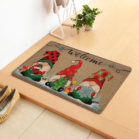 Tapis De Sol - Tapis De Porte Noël Gnome - Rectangle 40 X 60 Cm - Pour Entrée Couloir Cuisine Salle De Séjour - 1 Pièce (1/5)