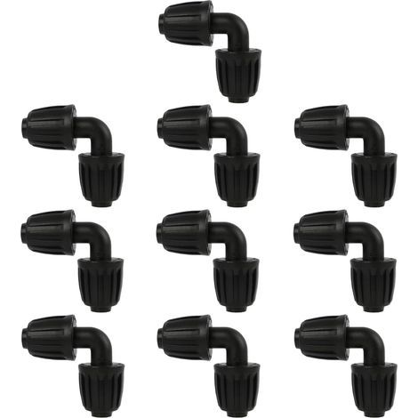 10 Stück 16-mm-Tropfbewässerungs-Winkeladapter, Gartenschlauch-Winkelverbinder, Tropfbewässerungs-Winkeladapter, Winkelgelenk für landwirtschaftliche Bewässerungssysteme (L-Gelenk) (1/5)