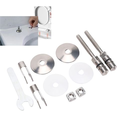 Kit de charnières de fixation pour abattant de WC LUVETT, en acier inoxydable, M6 71,5 mm, pour réparation. (1/5)
