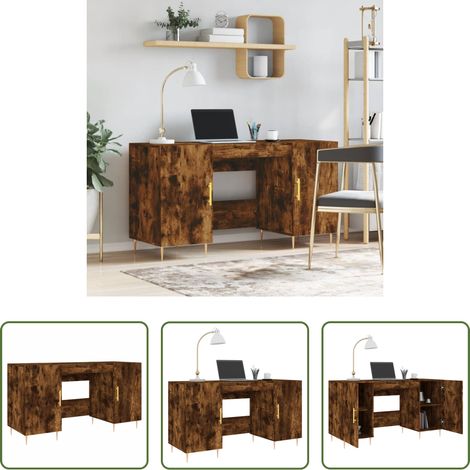 Schreibtisch Räuchereiche - Schreibtisch Räuchereiche 140x50x75 cm Holzwerkstoff (1/5)