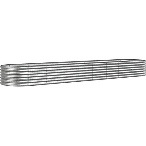 Fioriera da giardino Letto Giardino Acciaio Zincato 368x80x36cm Argento (1/4)