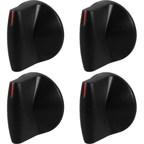 2 paires de boutons de commande universels noirs de remplacement pour brûleurs de cuisinière à gaz, compatibles avec diverses cuisinières et plaques de cuisson à gaz. (1/4)