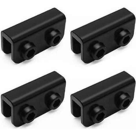 Ensemble de 4 supports rectangulaires de rechange compatibles pour connecteurs bidirectionnels de gazebo pliable (noir) (1/5)