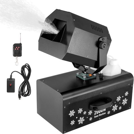 VEVOR Machine a Neige, 2000 W, Machine a Flocons de Neige Artificielle Pivotante, Telecommande Filaire et sans Fil, Reservoir 5 L, Haut Rendement, pour Fetes de Noël, Effet de Scene Mariage, Interieur