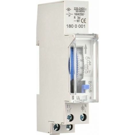 Timer meccanico da 24 ore, timer da 15 minuti, montaggio su guida DIN, batteria integrata, SUL180a AC220-240V (1/5)