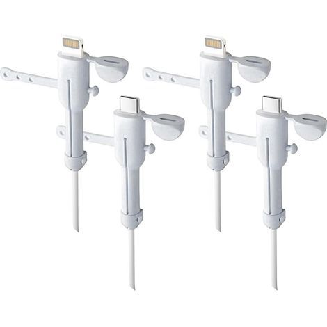 4 Pièces Protecteur Cable, Protetion Cable de Chargeur avec Cache-Poussière Pour Iphone, Gel de Silice Protecteur de Câble de Chargeur, Protège Câble pour Téléphones, Ordinateurs, Portables (1/5)