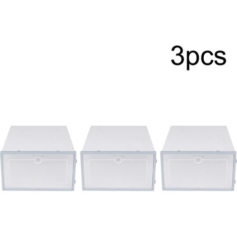Boîte De Rangement Pour Chaussures - Matériau PP Transparent - Empilable Et Anti-Poussière - Lot De 3 Pièces (1/5)