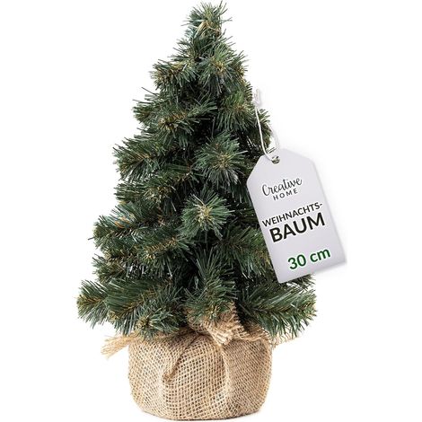 Creative Home Kleiner Weihnachtsbaum Tannenbaum Künstlich 30 cm Weihnachtsbaum Deko Jutesack (1/5)