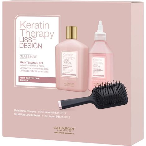 Alfaparf Keratin Therapy Lisse Design Glass Hair Kit Shampoo 250 ml + Lamellarwasser 250 ml