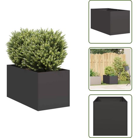 vidaXL Jardinière noir 40x80x40 cm acier laminé à froid (1/5)