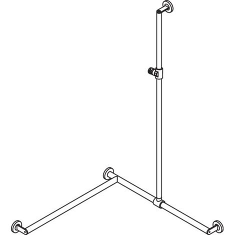 Duschhandlauf, Dm32/32,A1=1250, W1/ W2=765, li, chrom, anthrazitgrau (1/2)