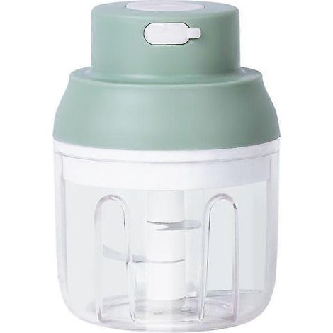 Broyeur à ail électrique vert Mini broyeur durable et robuste sans fil Mini hachoir électrique pour légumes, fruits et ail (1/5)