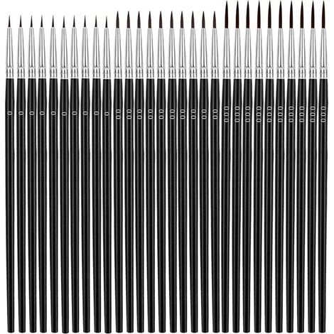 30 Pcs Pinceaux Peinture Acrylique Pinceau Fin pour Modelisme Maquette (1/5)