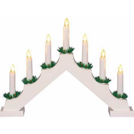 Trendline LED Weihnachtsholzbogen 42 x 33 cm warmweiß 7 LED Lichterbogen