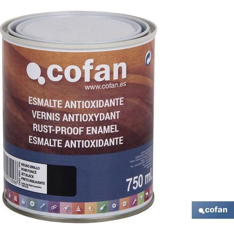 COFAN esmalte antioxidante verde carruaje (750ml) , Esmalte Antioxidante disponible en cuatro colores: blanco brillo, verde carruaje, negro brillo y gris plata. Envase de 750ml. Ap