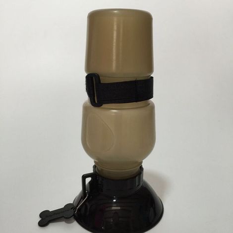 Bouteille d'eau pour chien avec bol intégré - Bouteille d'eau de voyage et de transport - Voiture, intérieur et extérieur（gris） (1/5)