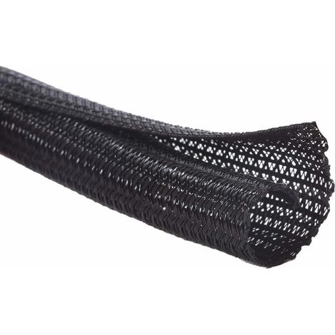 Gaine de câble auto-fermante de 50 cm - Organisateur de câbles pour ordinateur et voiture - Noir (1/5)