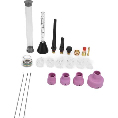 Buse de soudure TIG Argon avec débitmètre, aiguille tungstène 1,6mm, joint d'étanchéité, kit complet pour torches WP-17/18/26, accessoires de soudage professionnels. (1/5)
