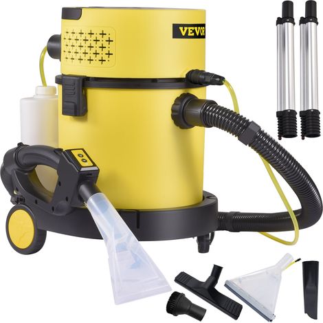 Aspirateur Eau et Poussières 4-en-1 Aspirateur Multifonction en PP 20 L 1200 W 2 CV Filtre HEPA Éponge 17 kPa avec Télécommande 5 Brosses Câble 4,5 m Tuyau 1,5 m pour Maison Garage 45x39x56,5 cm (1/5)