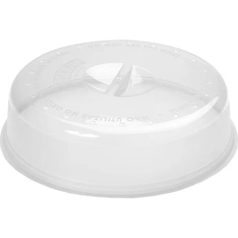 Mikrowellenabdeckung Kunststoff 26 cm weiß mit Dampfauslässen (1/2)