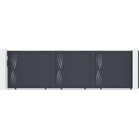 Puerta corredera 5m VELETA H.140 aluminio gris (1/5)