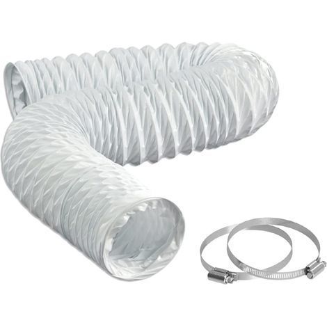 1 Tuyau Flexible PVC 102mm Longueur 2,5m Kit Raccord Acier Ventilation Sèche-linge Salle de Bain Cuisine (1/5)