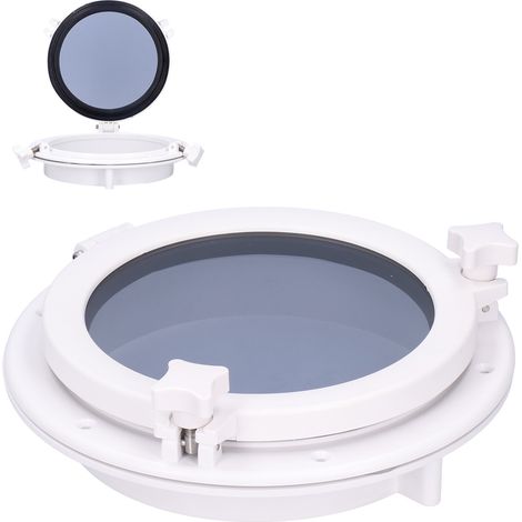 Hublot marin rond 10 pouces en verre trempé ouvrant pour bateau yacht camping-car blanc