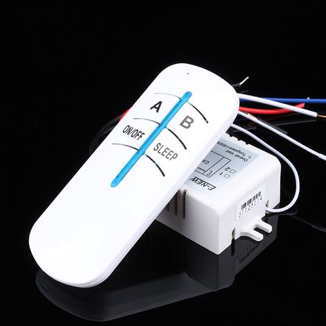 Lampe à LED 180‑240V, interrupteur sans fil RF numérique 2 voies ON/OFF avec télécommande (1/5)