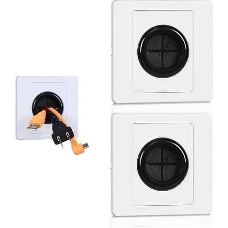 Lot de 3 cache-câbles muraux pour installation TV et bureau à domicile, de masquer prises, réceptacles et cordons, Cache-trou réglable (1/5)