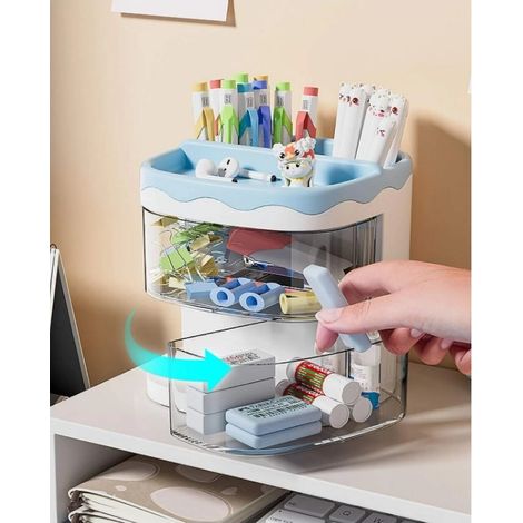 Scatola organizer blu con cassetti per gioielli CB30N (1/2)