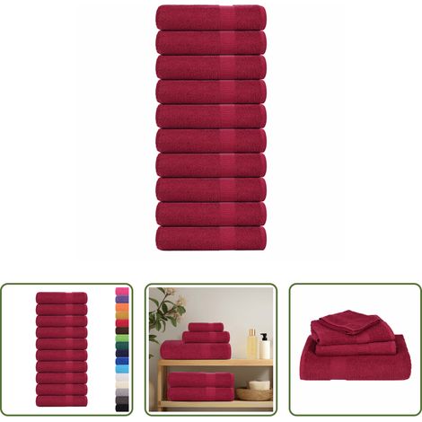 Badetücher -  Duschtücher FROGN 10 Stk. Bordeaux 70x140 cm 360 g/qm (1/5)