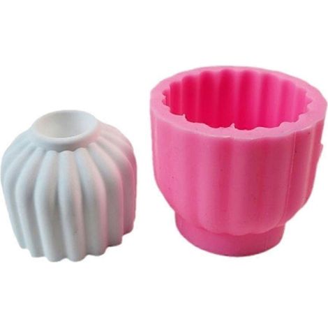Moules à bougeoirs rayés en silicone pour la fabrication de bougeoirs (1/4)