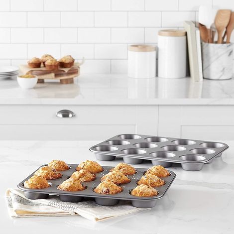 Antihaftbeschichtete Muffinform aus Kohlenstoffstahl, 2er-Set (1/3)