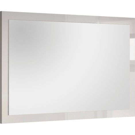 Espejo moderno 110x60cm pared entrada marco blanco brillante Nadine (1/5)