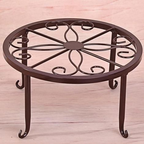 Support Pour Plantes - En Fer - Diamètre 24 Cm - Hauteur 13 Cm - Intérieur Extérieur - 1 Pièce (1/5)
