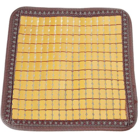 Coussins de chaise rafraîchissants en bambou, carrés de 40 cm, respirants et frais, parfaits pour les sièges de voiture et les canapés par temps chaud. Bords étroits naturels. (1/5)