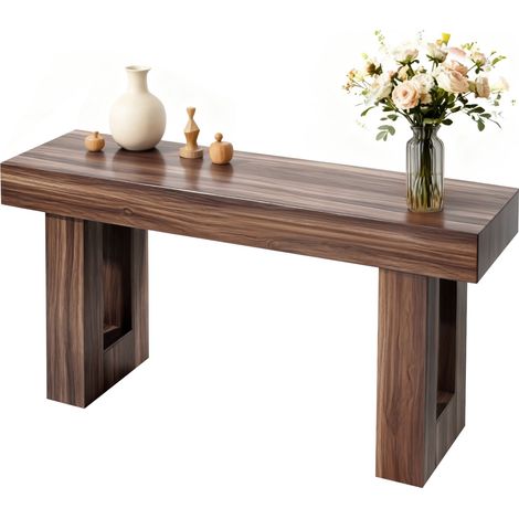 Console d’Entrée 160 cm de Long, Table Console de Style Campagnard, Table d'Appoint Rectangulaire en Bois, Étroite et Longue, Meuble de Rangement pour Couloir Chambre Salon Vestibule, Marron (1/5)