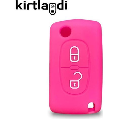 Coque clé,Coque de protection en Silicone pour clé télécommande, pour Peugeot 207 307 307S 307CC 307SW 308 308SW - Type apple green (1/4)