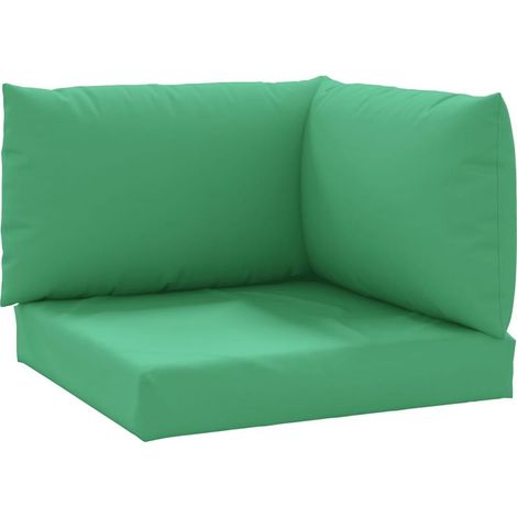 INLIFE Coussins de canapé palette 3 pcs Vert Tissu (1/5)