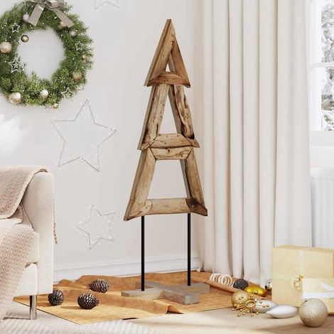 Weihnachtsbaum mit Ständer Braun 120 cm Massivholz Teak
