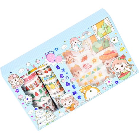 Ruban adhésif décoratif Washi à coller et recoller sans laisser de traces ni découper - Kit Washi 83197 - Printemps Été Automne Hiver (1/5)