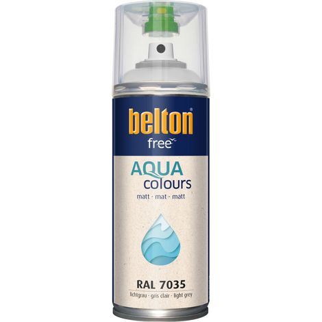 belton free Lackspray AQUAcolours 400 ml lichtgrau matt Sprühlacke (1/3)